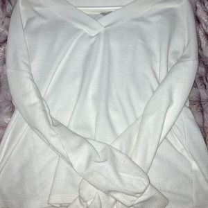 white v neck top